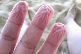 wrinkle, finger, toe, water