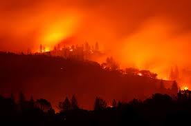 Wildfire, California, fire, climate change, greenhouse gas,  Santa Ana winds, fall, winter, rain, dry, Carr Fire, Mendocino Complex Fire, Woolsey Fire, Camp Fire, lightning